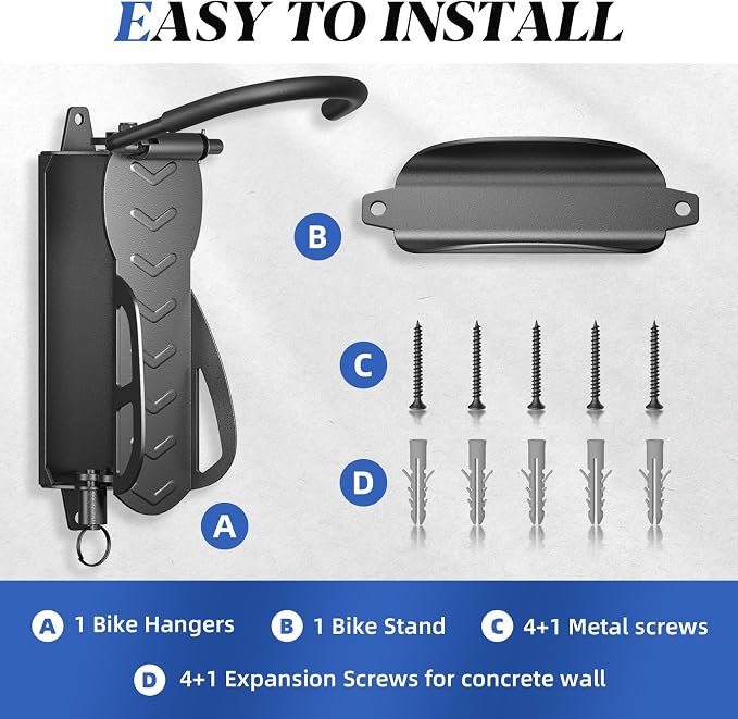 Goovilla Swivel Bike Wall Mount 1 Pack, Space Saving Bike Hangers - Image 8