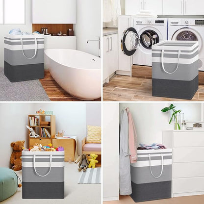 HomeHacks 2 Pack Large Laundry Baskets, Waterproof, Freestanding Laundry Hampers - Image 6