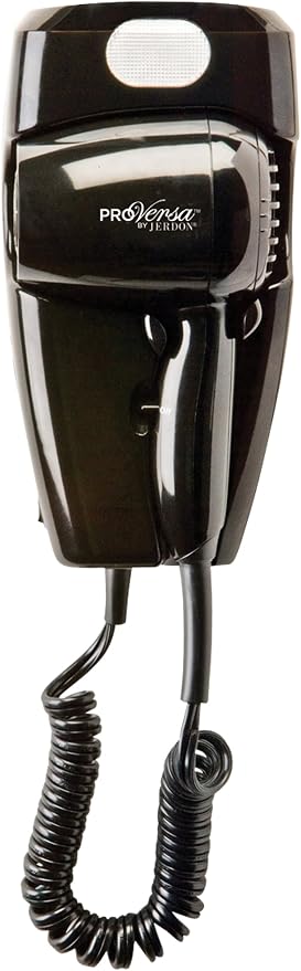 JERDON Wall-Mount Hair Dryer – Black by Jerdon