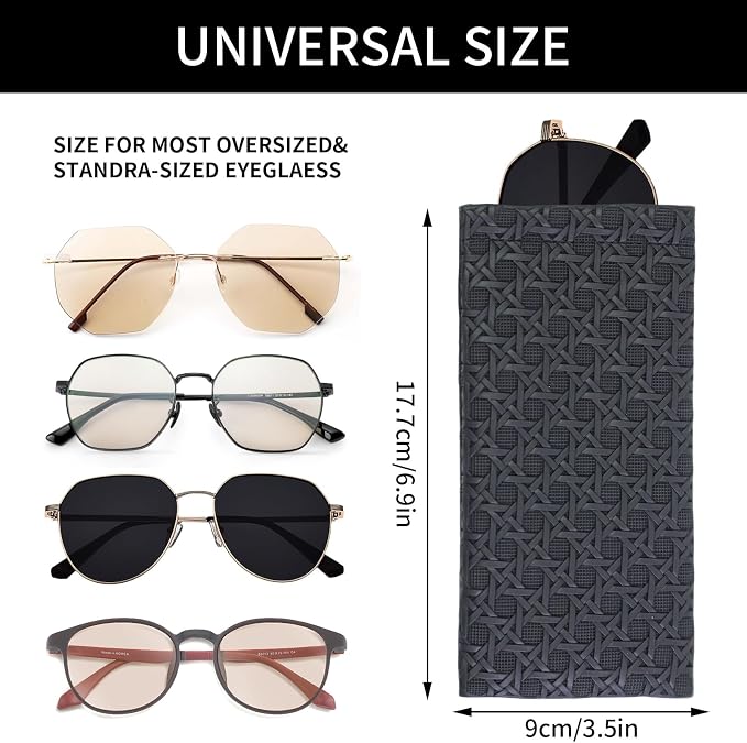 Double Eyeglass Case Soft Dual Glasses Case - Image 2