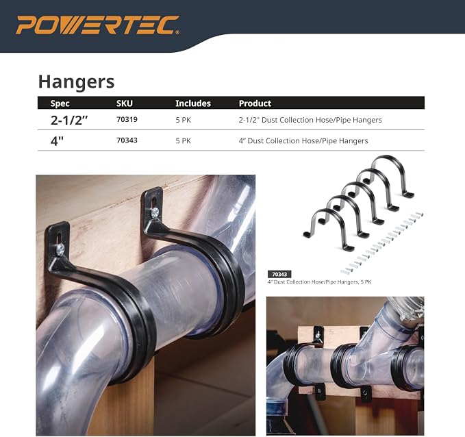 POWERTEC Clear PVC Pipe 4" x 36" Long, 4PK Plastic Tubing and 10PK Pipe Straps - Image 7