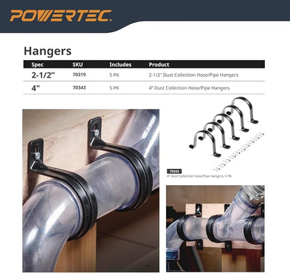 POWERTEC Clear PVC Pipe 4" x 36" Long, 4PK Plastic Tubing and 10PK Pipe Straps - Image 7