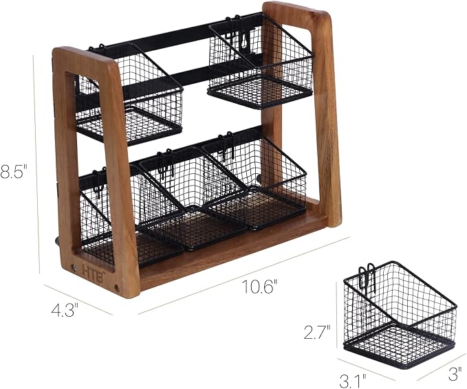 HTB 2 Tier Tea Organizer for Tea Bags, Tea Bag Holder - Image 8