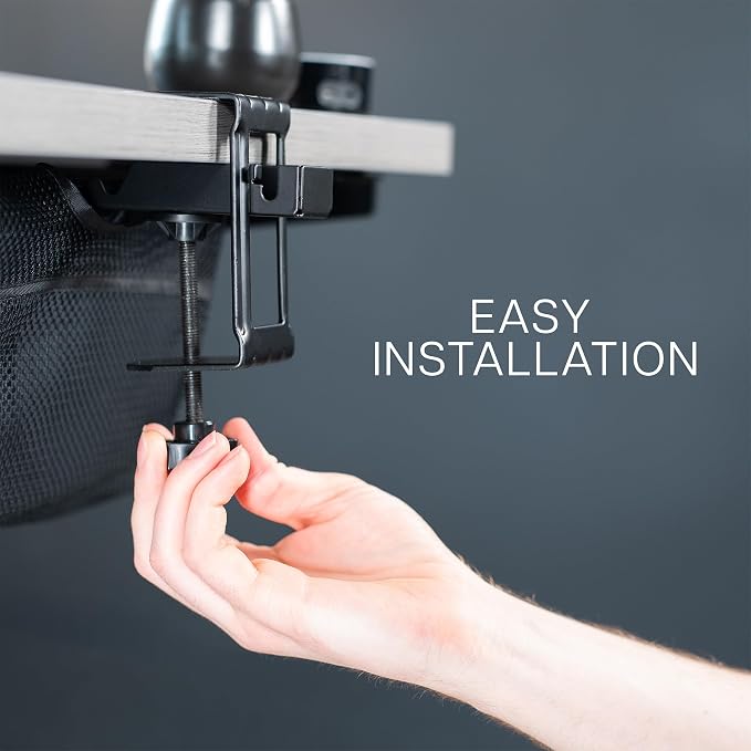VIVO No Drill Clamp-on 24 inch Mesh Net Under Desk Cable Management Wire - Image 9
