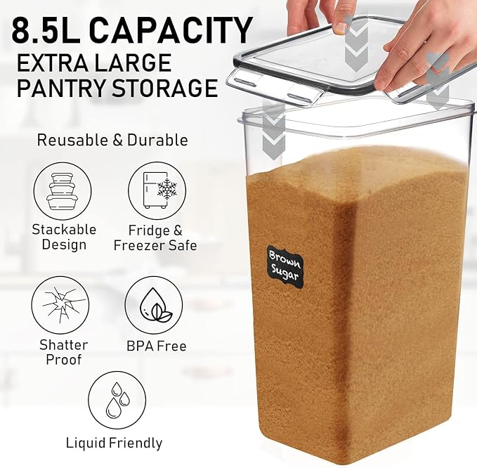 WHITE FEATHER SUPPLIES 8.5L/287Oz Extra Large Airtight Food Storage Containers - Image 4