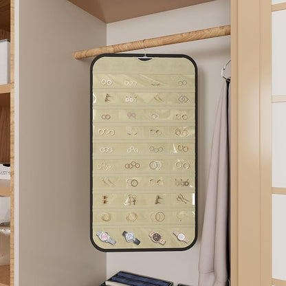Hanging Jewelry Organizer Storage, 40 Pockets 36 Hooks Necklace Earring - Image 3
