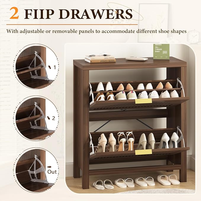 Fluted Shoe Cabinet Storage - Image 4