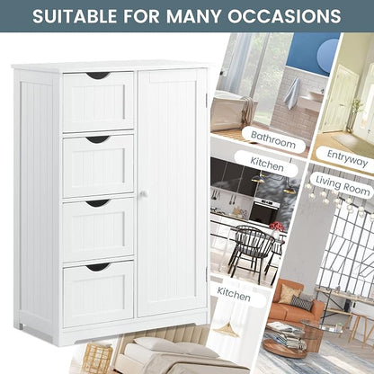 COSTWAY Bathroom Storage Cabinet, Wooden Storage Cupboard Organizer - Image 7