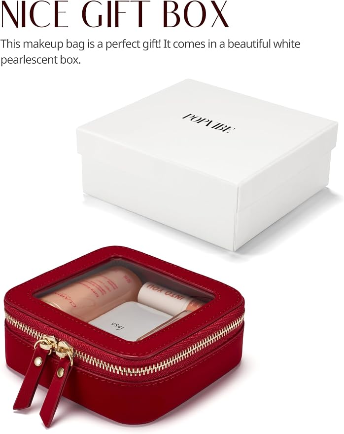 Popvibe Clear Makeup Bag Travel Cosmetic Case Transparent Toiletry Bag - Image 7
