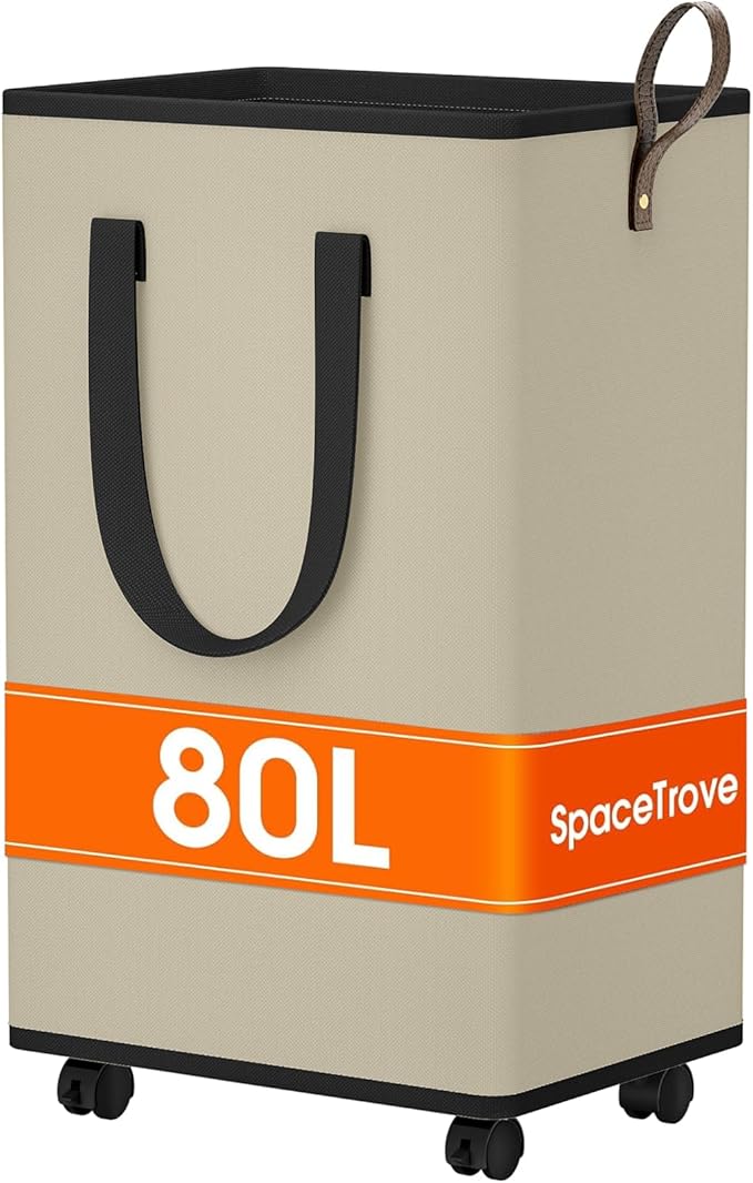 SpaceTrove Laundry Basket with Wheels, Collapsible Laundry Baskets, Laundry by Unknown