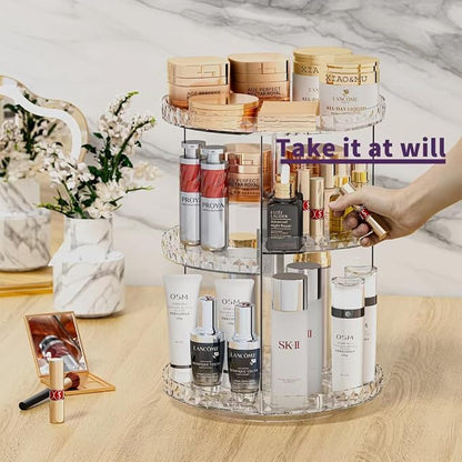 ZHIAI 360 Rotating Makeup Organizer, Large Capacity Cosmetics Organizer - Image 2