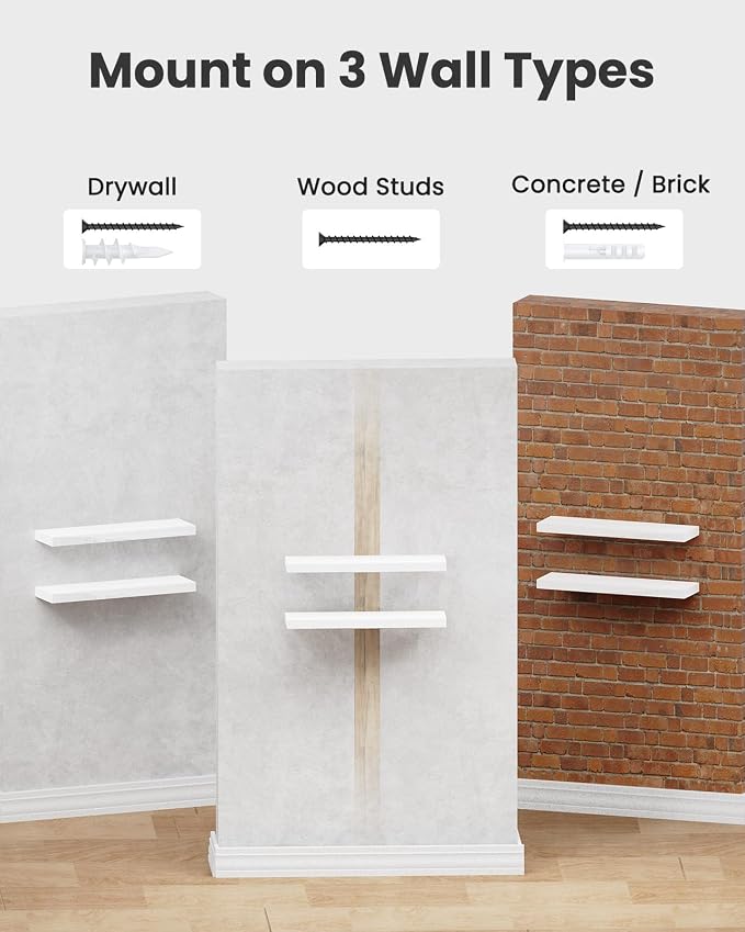 AMADA HOMEFURNISHING Floating Shelves Wall Mounted, 15 x 7 Inch Wall Shelves - Image 9