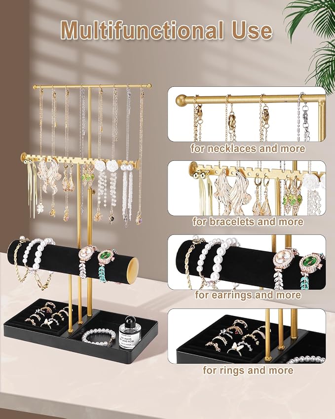 Cirhy Jewelry Organizer Stand, 3 Tier Necklace Holder - Image 2
