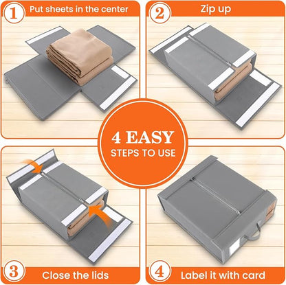 WOWBOX Sheet Organizers and Storage, Closet Bed Sheet Organizer Under Bed - Image 4