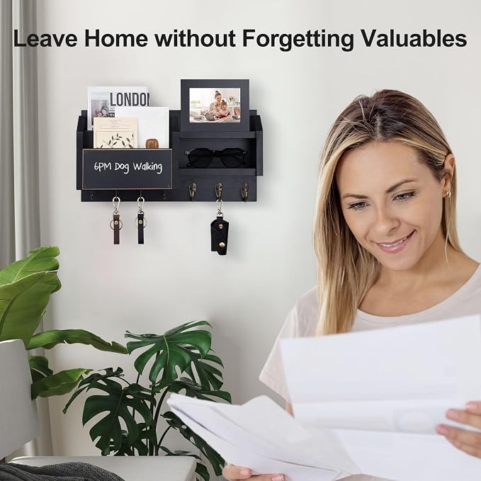 Lwenki Mail and Key Holder – Wall Mount Key Hanger - Image 3