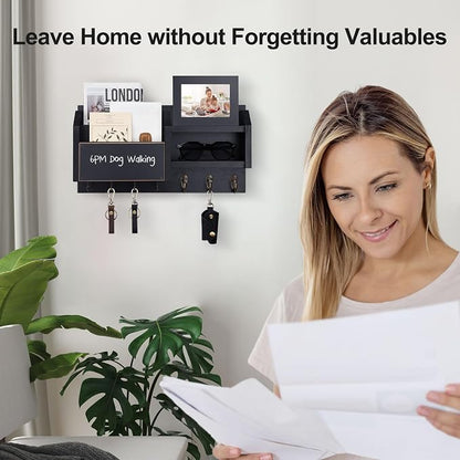 Lwenki Mail and Key Holder – Wall Mount Key Hanger - Image 3