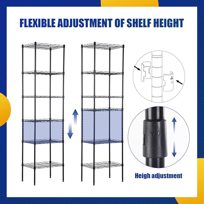 BestOffice Adjustable NSF-Certified Metal Shelf Wire Shelving Unit Storage - Image 4