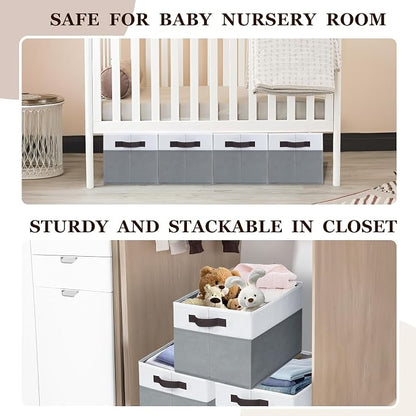 4 Pack Large Closet Storage Baskets Bins - Image 4