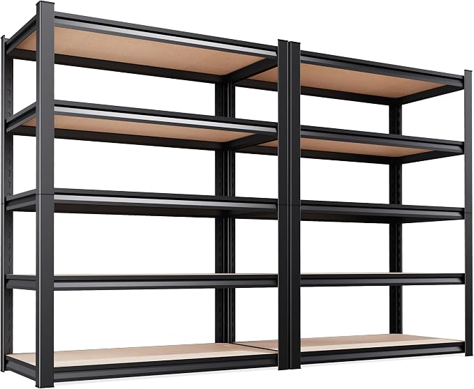 Set of 2 Garage Shelving-2050LBS 5 Tier Storage Shelves, Adjustable Heavy Duty by CreatingaComfortableLiving