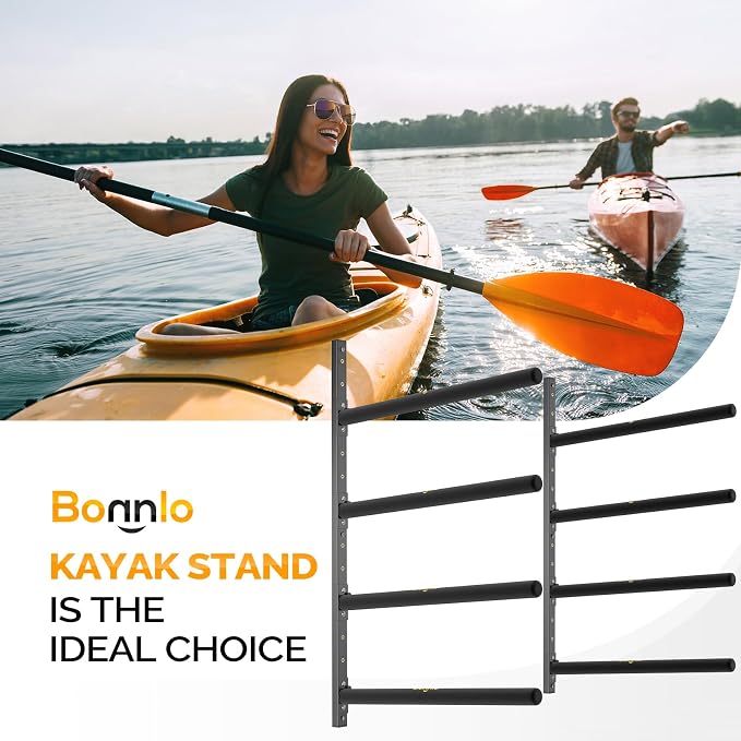Bonnlo Kayak Storage Rack, Adjustable Heavy Duty Kayak Rack - Image 9