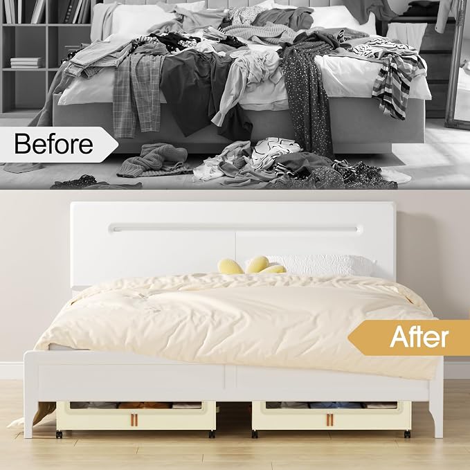 Yecaye Under Bed Storage with Wheels, 4 Pack Under the Bed Storage Containers - Image 6