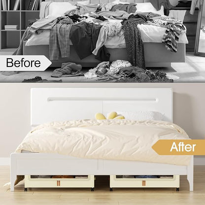 Yecaye Under Bed Storage with Wheels, 4 Pack Under the Bed Storage Containers - Image 6