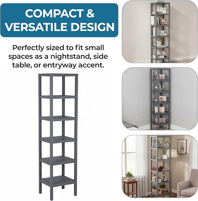 Honey-Can-Do 6-Tier Plastic Storage Shelf, Freestanding, laundry or closet - Image 7