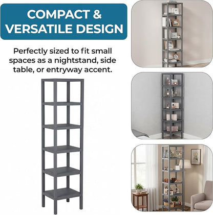 Honey-Can-Do 6-Tier Plastic Storage Shelf, Freestanding, laundry or closet - Image 7