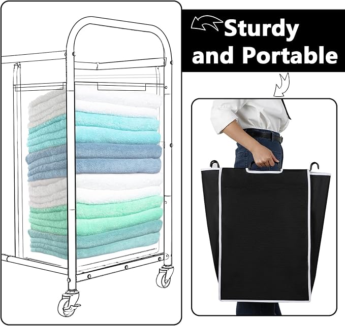 Bonuci 3 Pcs Laundry Sorter Replacement Bags Hamper Cart Removable Replacement - Image 5
