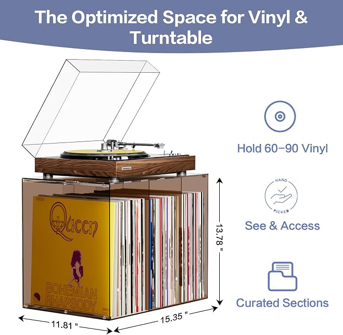 Bikoney Vinyl Record Storage, Stackable Cube Acrylic Vinyl Record Holder - Image 6