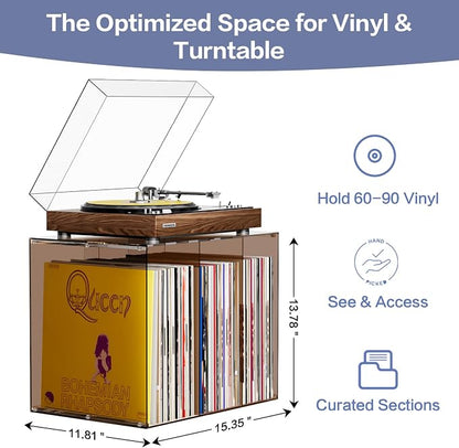 Bikoney Vinyl Record Storage, Stackable Cube Acrylic Vinyl Record Holder - Image 6