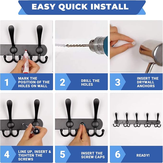 GlazieVault Coat Rack Wall Mount - Image 3