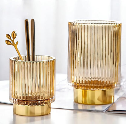 DASITON Makeup Brush holder Organizer, Crystal Cosmetic Makeup Brush Glass - Image 2
