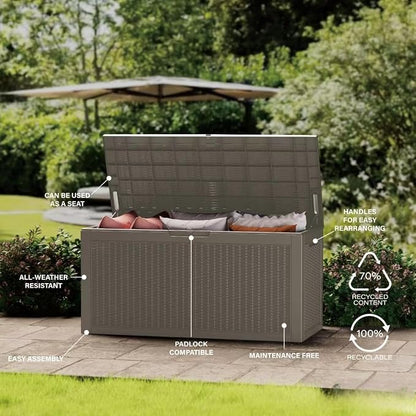 80 Gallon Resin Deck Box, Waterproof Outdoor Storage Box - Image 8