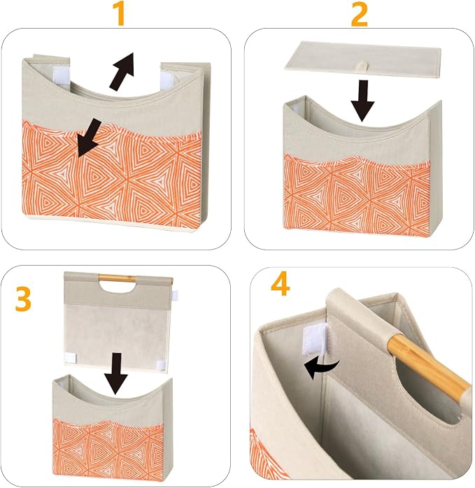 EZDeco Magazine Holder, Boho Foldable Magazine Rack Storage Basket - Image 8