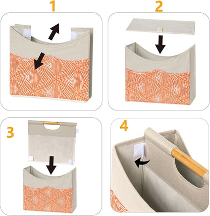EZDeco Magazine Holder, Boho Foldable Magazine Rack Storage Basket - Image 8