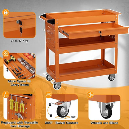 3 Tier Tool Cart on Wheels - Image 5