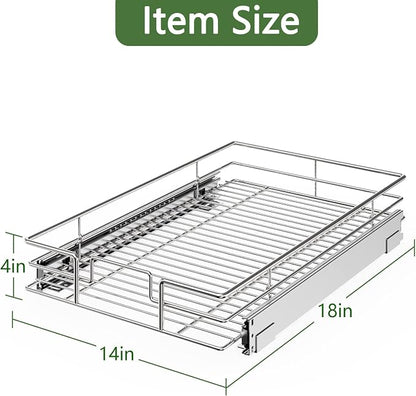 LOVMOR Pull Out Cabinet Organizer 14" W x 18" D, Kitchen Cabinet Pull Out - Image 3