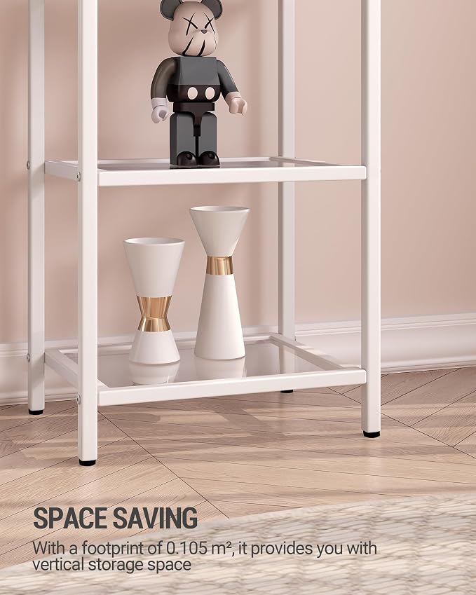 Hzuaneri Bookcase Bookshelf, Tempered Glass Bookshelves | Slim Shelving Unit - Image 6