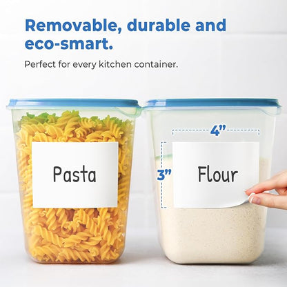 MESS Removable Food Labels for Containers 3x4" Erasable Kitchen Labels for - Image 4