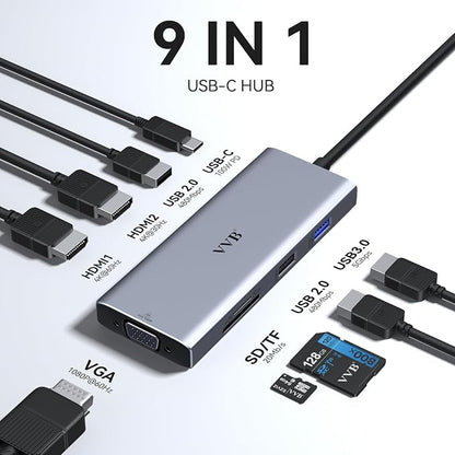 USB C Docking Station Dual Monitor HDMI Adapter - Image 2