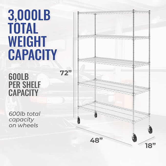 SafeRacks - NSF Certified Storage Shelves, Heavy Duty Steel Wire Unit - Image 2