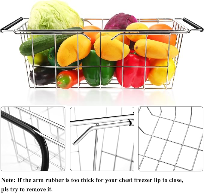 Orgneas Expandable Chest Freezer Basket, Stainless Steel Hanging Deep Freezer - Image 5