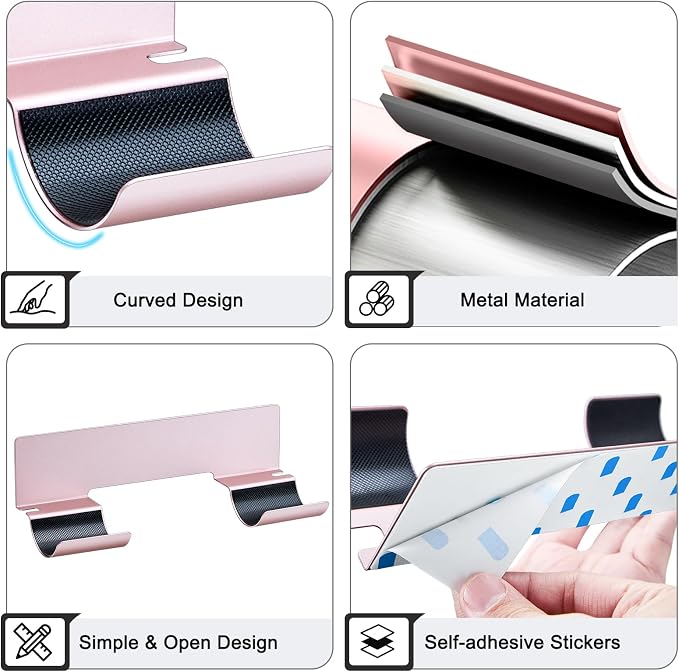 2 PCS Hair Straightener Holder Wall Mount Curling Iron Holder, Hair Dryer - Image 8