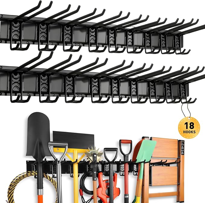 ELEAD 18-Pairs Heavy Duty Garage Tool Organizer Wall Mount Hooks, 96 Inches by ELEAD