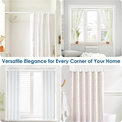 AIZESI 2PCS White Spring Tension Curtain Rod, No-Drill | Adjustable No Dril - Image 6
