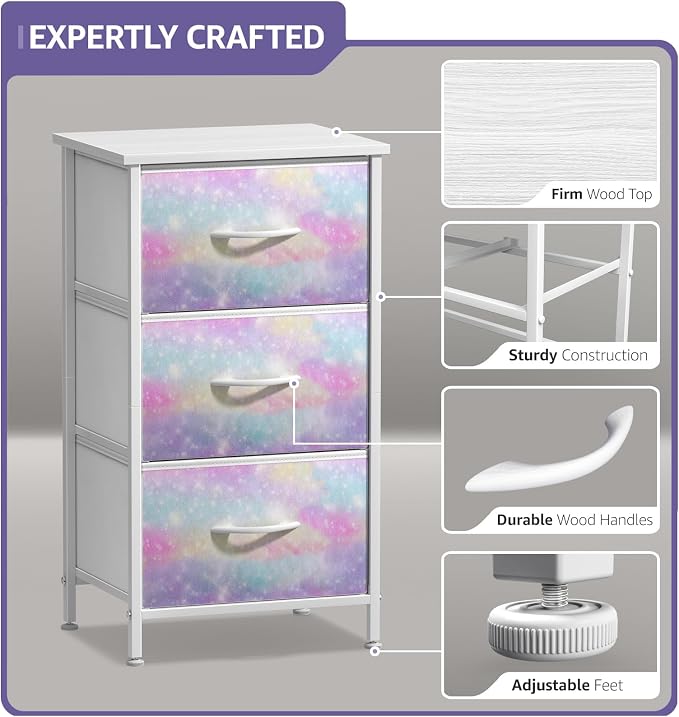 Sorbus Nightstand with 3 Drawers - Image 4