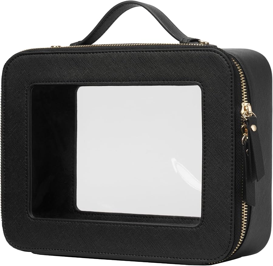 Popvibe Clear Makeup Bag Travel Cosmetic Case Transparent Toiletry Bag by POPVIBE