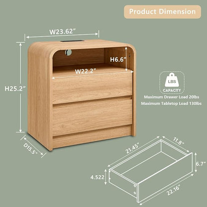 25" Tall Modern Nightstand - Image 2