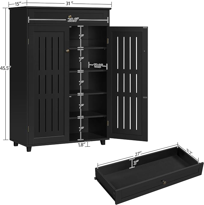 Yaheetech Shoe Cabinet, 5-Tier Shoe Rack Organizer - Image 3